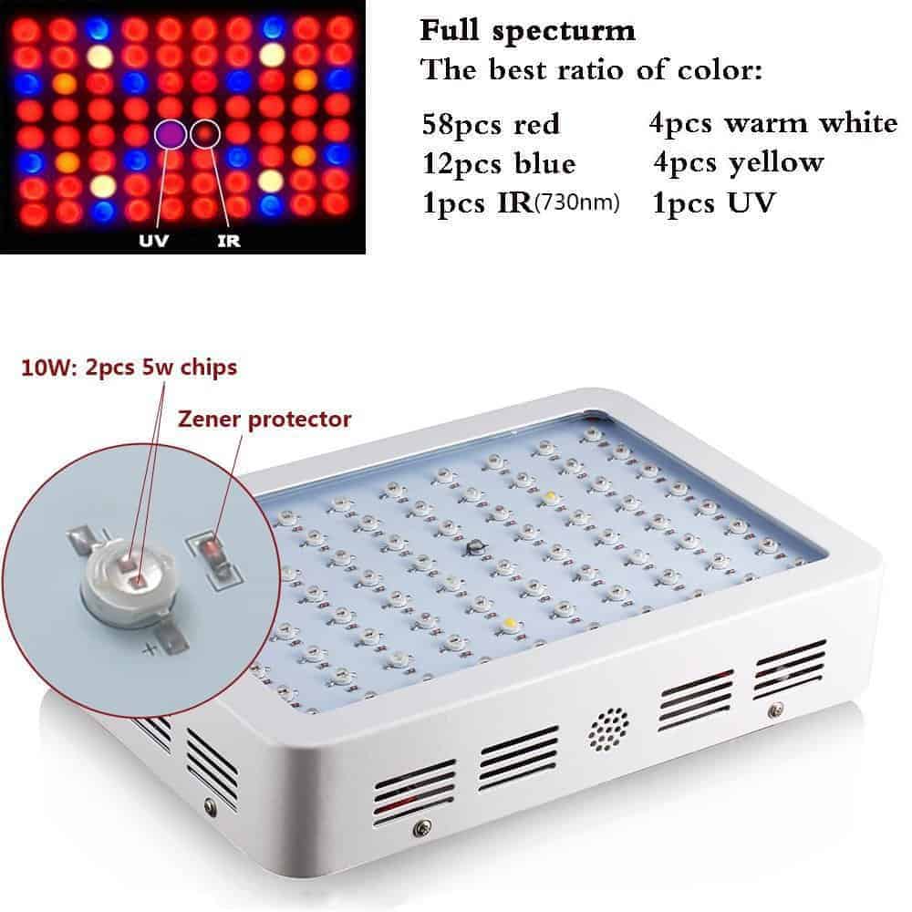 King Plus 800w Double Chips LED Grow Light