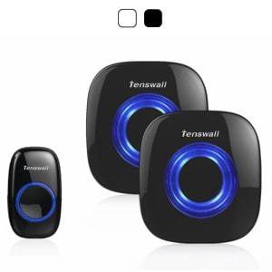 Tenswall Portable Wireless Doorbell Kit, 52 Chime Tones Operatin